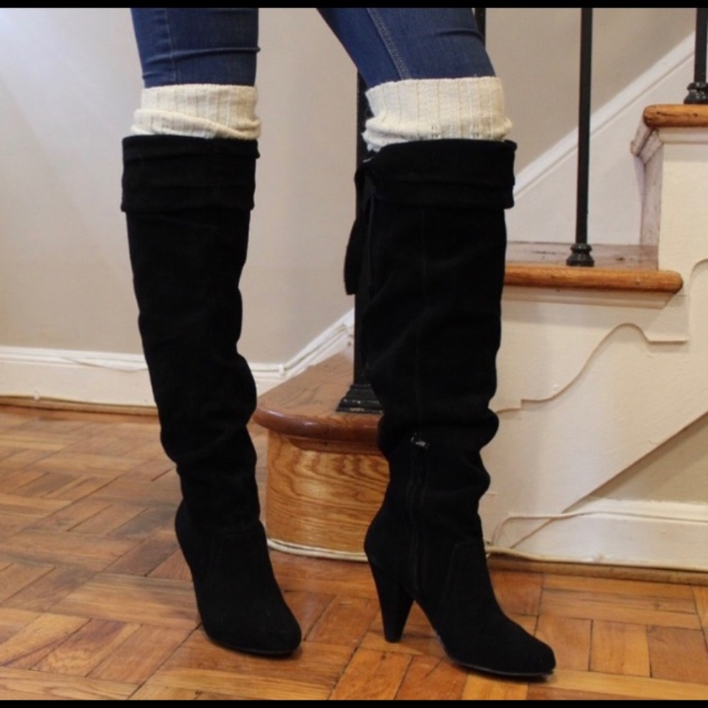 genuine suede over the knee boots